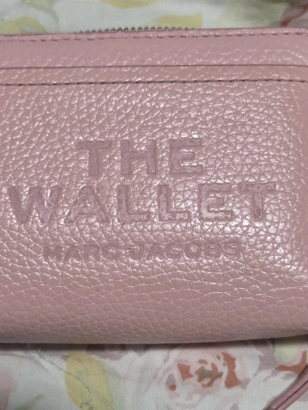 Marc Jacobs Pink Pebbled Leather 'The Wallet' Zip Wallet